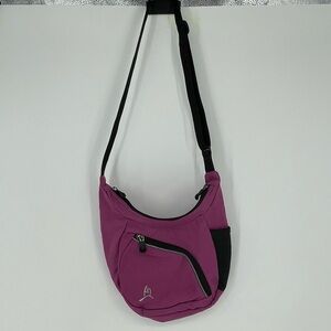 OVERLAND EQUIPMENT Pink Canvas Crossbody Travel Logo Hiking Shoulder Bag Purse